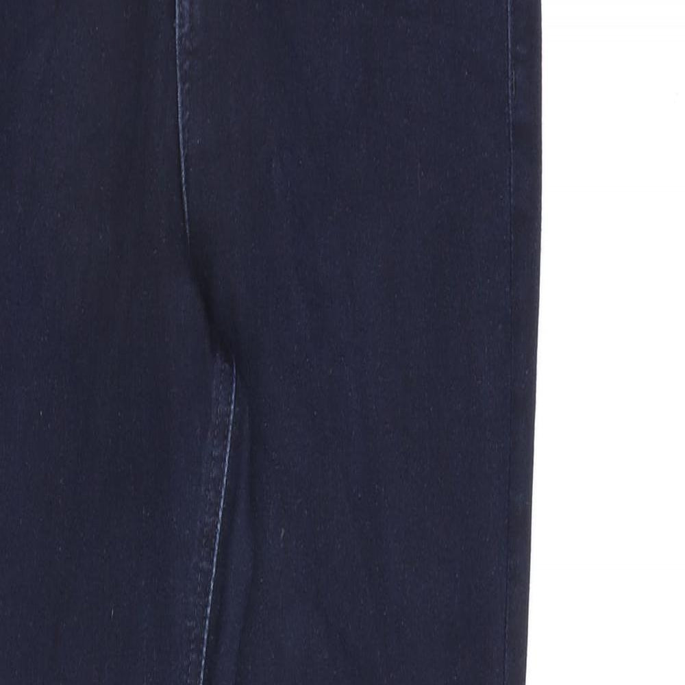 Marks and Spencer Womens Blue Cotton Skinny Jeans Size 10 L27 in Regular Zip
