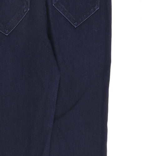 Marks and Spencer Womens Blue Cotton Skinny Jeans Size 10 L27 in Regular Zip