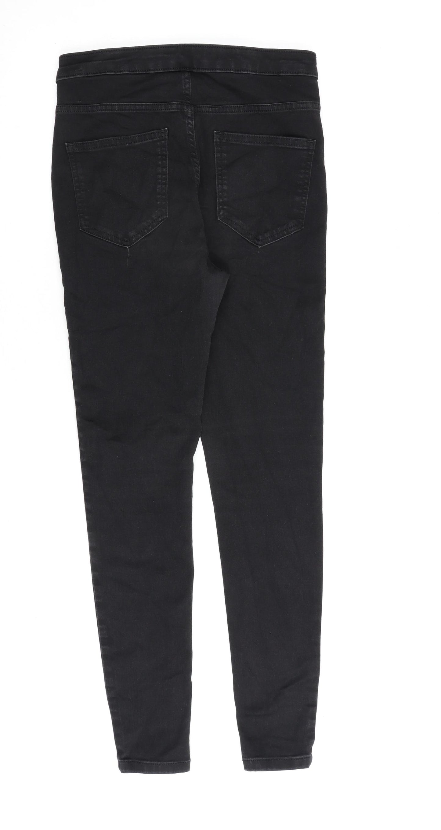 Marks and Spencer Womens Black Cotton Skinny Jeans Size 12 L28 in Regular Zip