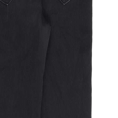 Marks and Spencer Womens Black Cotton Skinny Jeans Size 12 L28 in Regular Zip