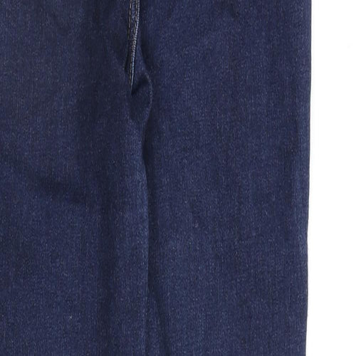 Marks and Spencer Womens Blue Cotton Skinny Jeans Size 8 L25 in Regular Zip