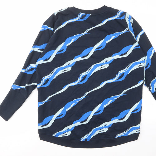 Numph Womens Blue Striped Cotton Pullover Sweatshirt Size XS Pullover