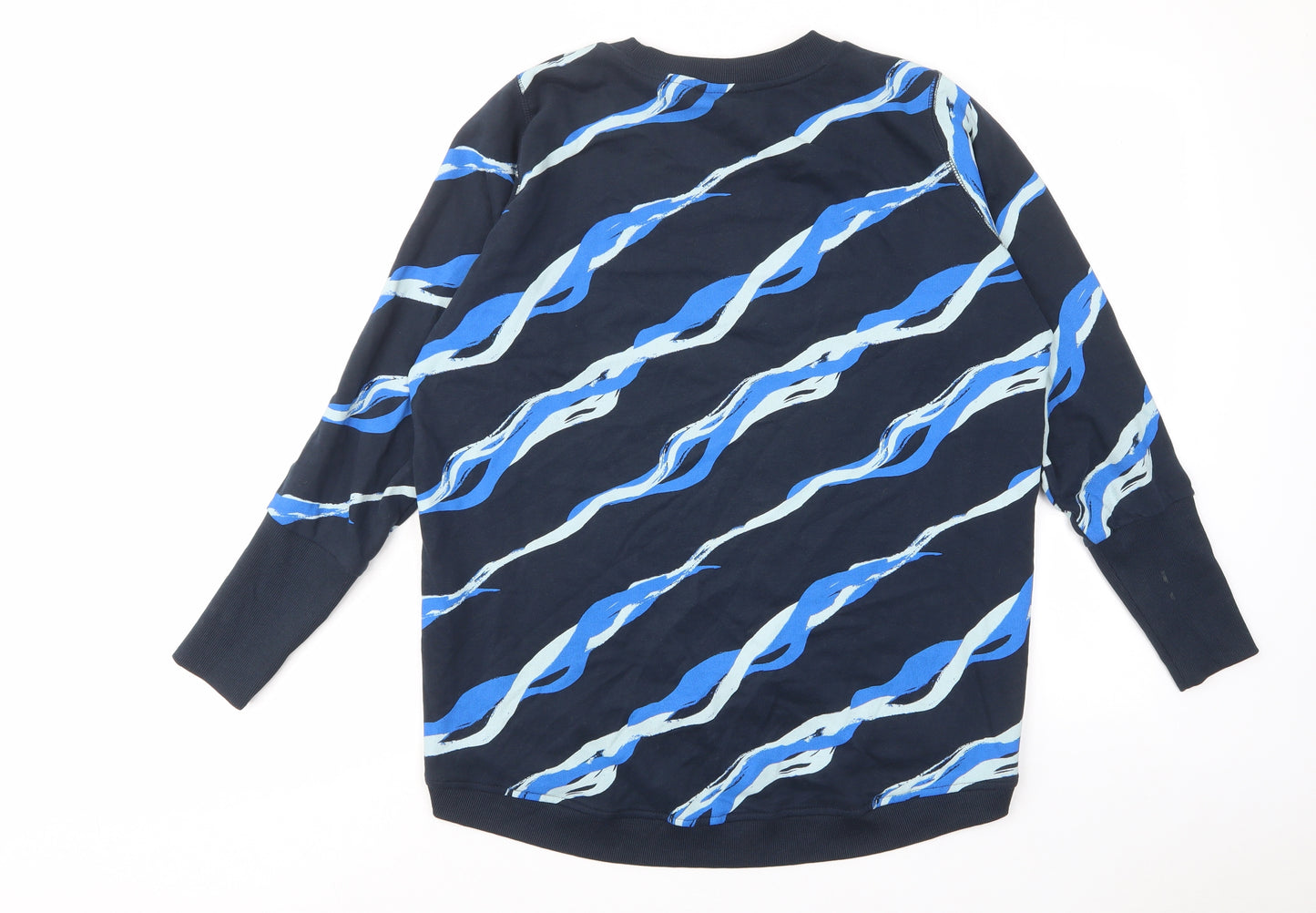 Numph Womens Blue Striped Cotton Pullover Sweatshirt Size XS Pullover