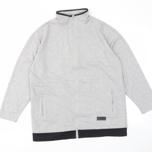 Bonmarché Mens Grey Polyester Pullover Sweatshirt Size M - Zip Pockets