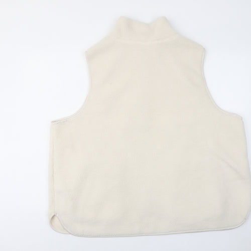 Marks and Spencer Womens Ivory Gilet Jacket Size 24 Zip - Pockets