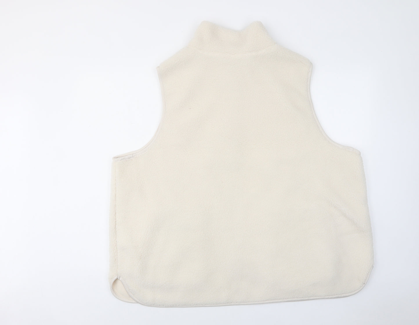 Marks and Spencer Womens Ivory Gilet Jacket Size 24 Zip - Pockets
