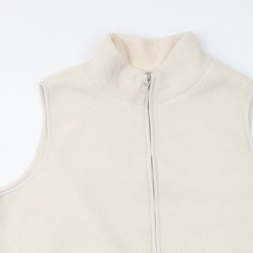 Marks and Spencer Womens Ivory Gilet Jacket Size 24 Zip - Pockets