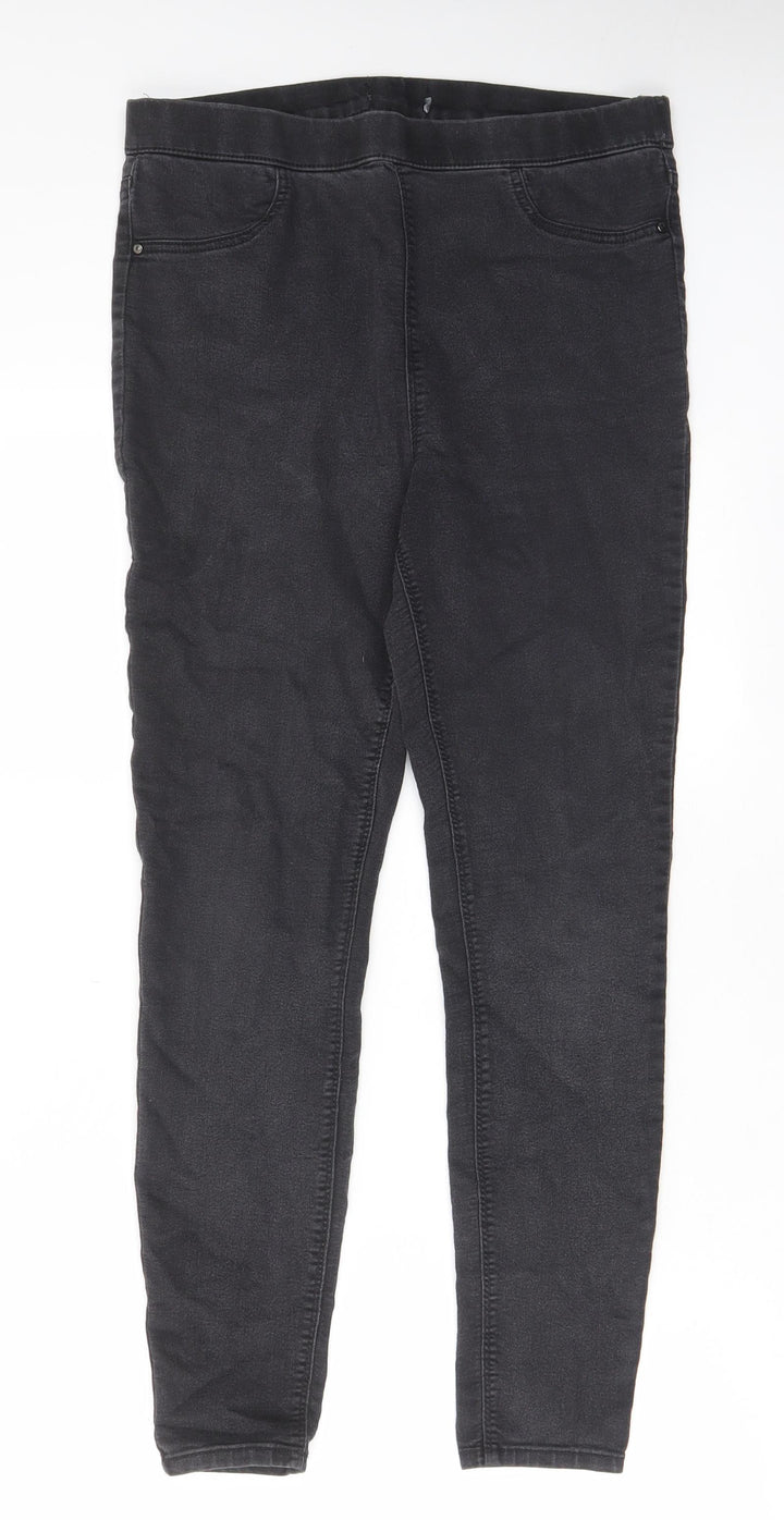 Marks and Spencer Womens Grey Cotton Jegging Jeans Size 30 in L26 in Regular - Elasticated Waist