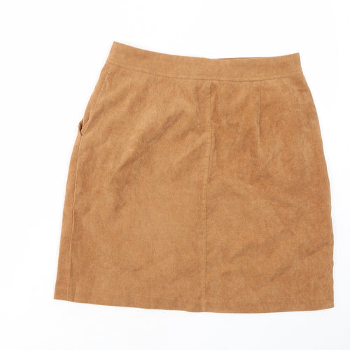 Sugarhill Womens Brown Cotton A-Line Skirt Size 12 Zip - Pockets