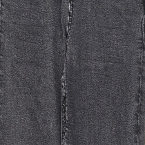 Marks and Spencer Womens Grey Cotton Skinny Jeans Size 10 L27 in Regular Zip - Pockets