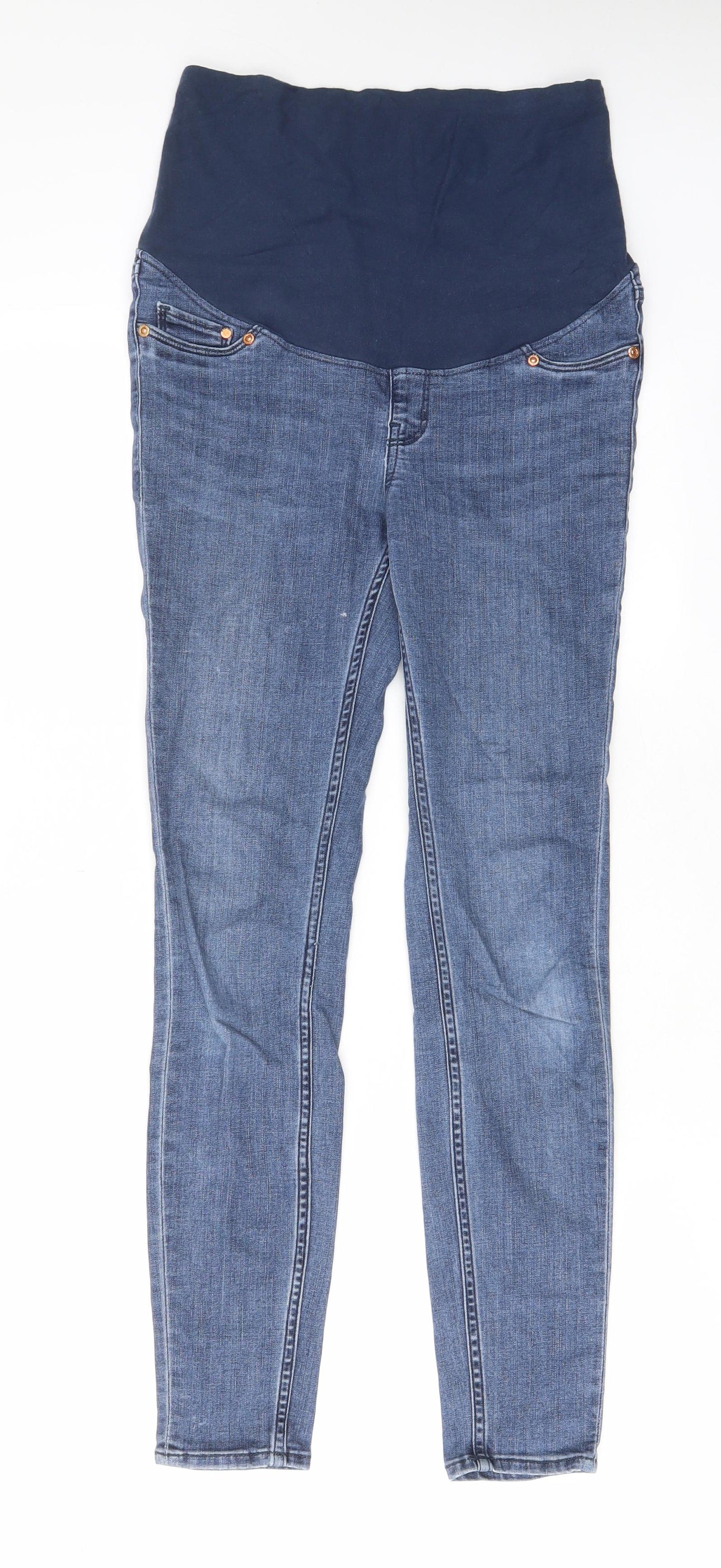 H&M Womens Blue Cotton Skinny Jeans Size XS L28 in Regular