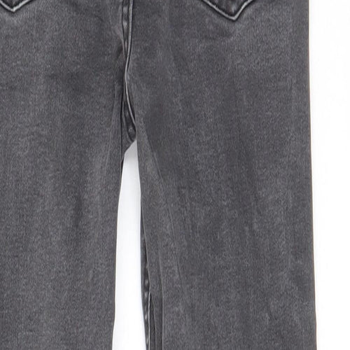 John Lewis Boys Grey Cotton Straight Jeans Size 7 Years Regular Zip - Pockets