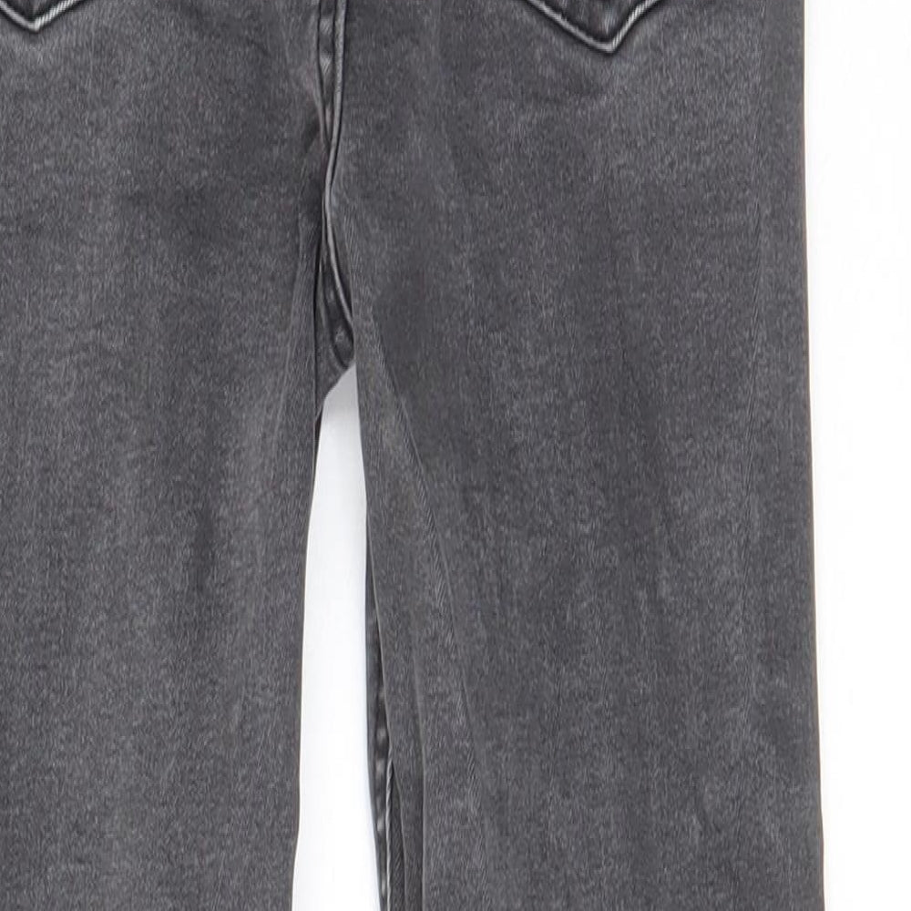 John Lewis Boys Grey Cotton Straight Jeans Size 7 Years Regular Zip - Pockets