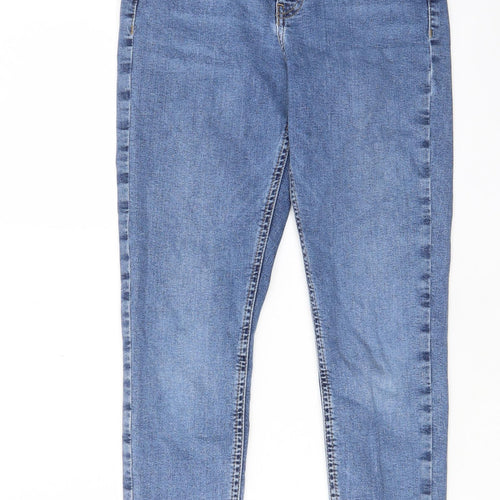 Topshop Womens Blue Cotton Skinny Jeans Size 28 in L30 in Regular Zip - Pockets