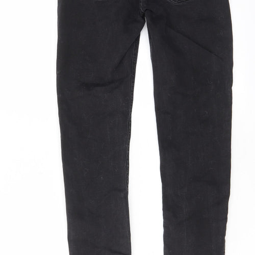 Pull&Bear Womens Black Cotton Skinny Jeans Size 10 L26 in Regular Zip - Pockets