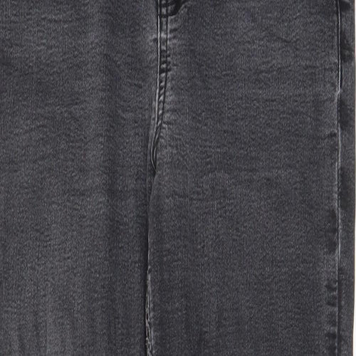 Marks and Spencer Womens Grey Cotton Skinny Jeans Size 10 L27 in Regular Zip - Pockets