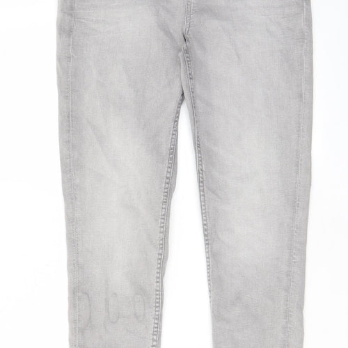 Marks and Spencer Womens Gold Cotton Skinny Jeans Size 10 L28 in Regular Zip - Pockets