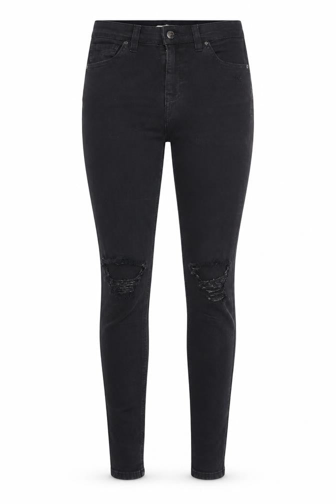 Topshop Womens Black Cotton Skinny Jeans Size 28 in L34 in Regular Zip - Pockets