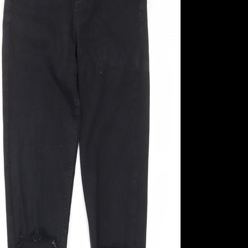 Topshop Womens Black Cotton Skinny Jeans Size 28 in L34 in Regular Zip - Pockets
