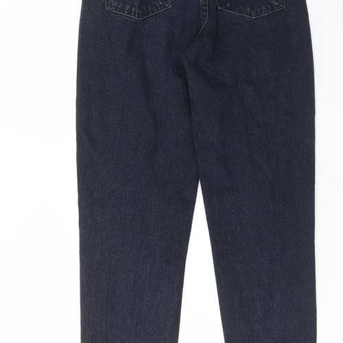 Zara Womens Blue Cotton Straight Jeans Size 6 L28 in Regular Zip - Pockets
