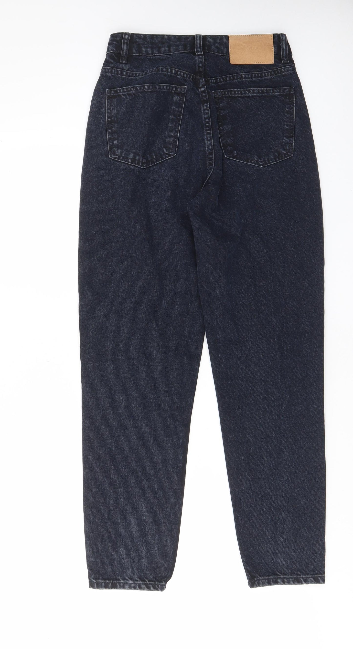 Zara Womens Blue Cotton Straight Jeans Size 6 L28 in Regular Zip - Pockets