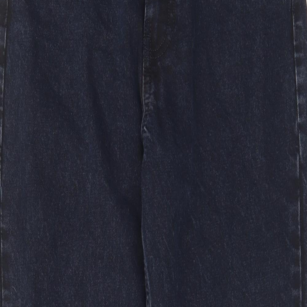 Zara Womens Blue Cotton Straight Jeans Size 6 L28 in Regular Zip - Pockets