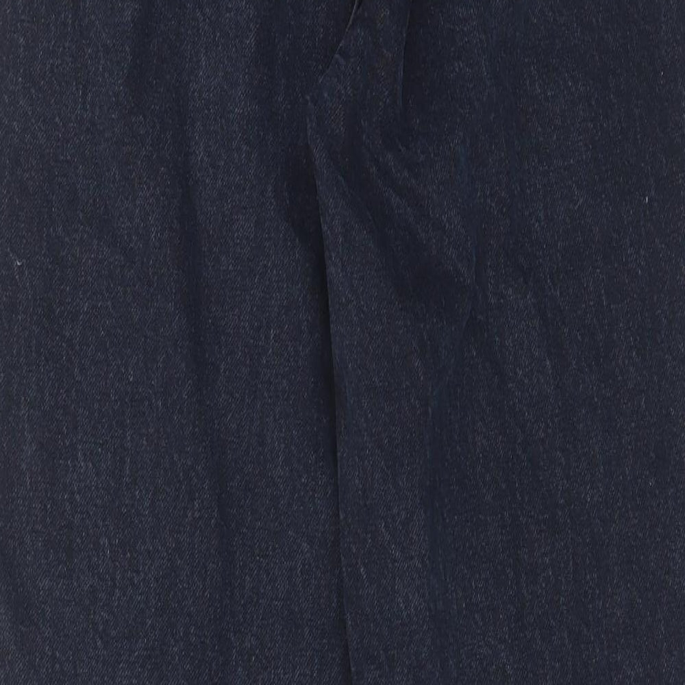 Zara Womens Blue Cotton Straight Jeans Size 6 L28 in Regular Zip - Pockets
