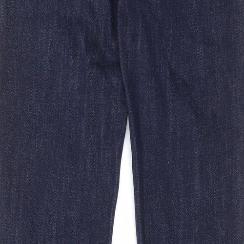Topshop Womens Blue Cotton Straight Jeans Size 25 in L28 in Regular Zip - Pockets