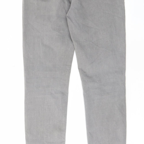New Look Womens Grey Cotton Skinny Jeans Size 10 L29 in Regular Zip - Pockets