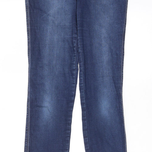 NEXT Womens Blue Cotton Skinny Jeans Size 10 L29 in Regular Zip - Pockets