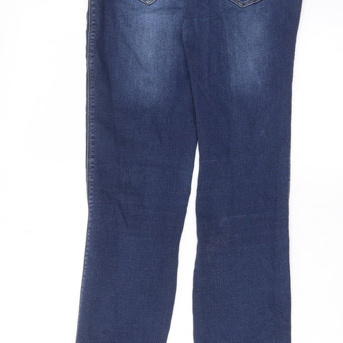 NEXT Womens Blue Cotton Skinny Jeans Size 10 L29 in Regular Zip - Pockets