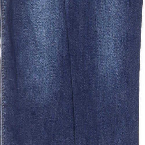 NEXT Womens Blue Cotton Skinny Jeans Size 10 L29 in Regular Zip - Pockets