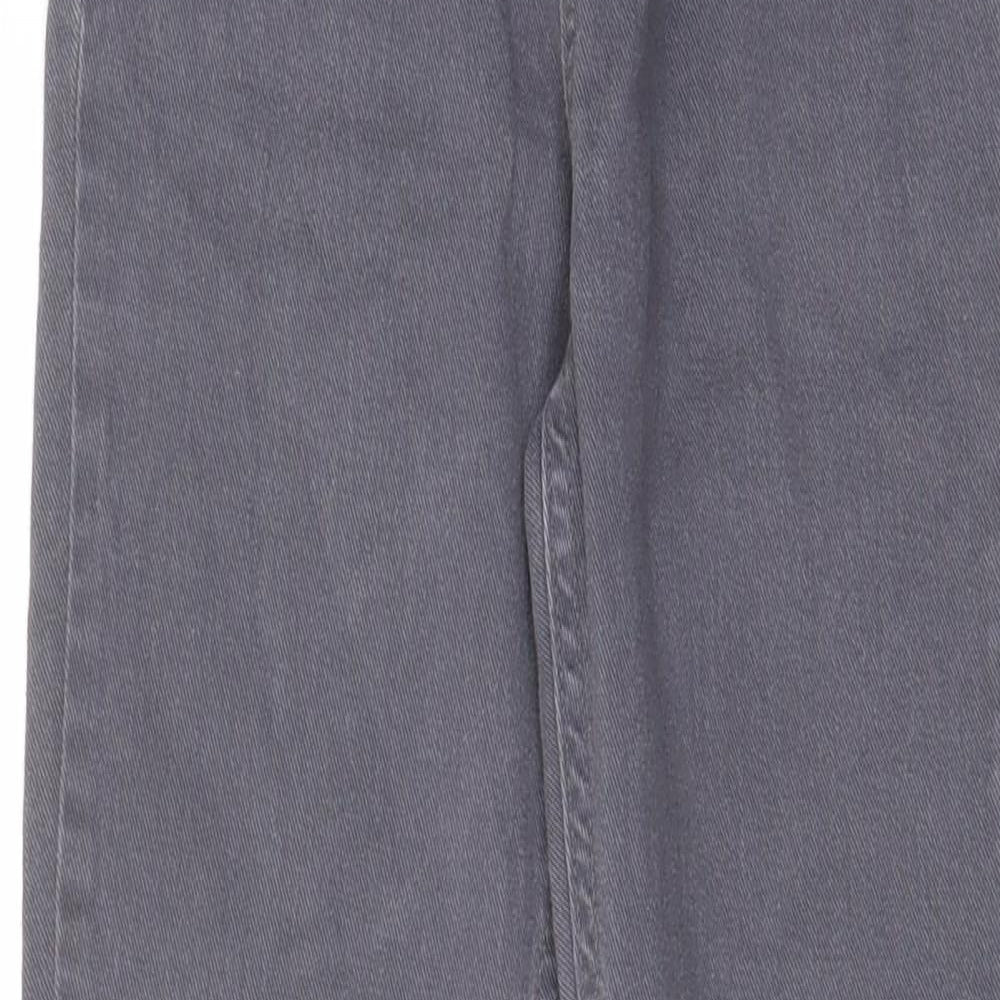 F&F Girls Grey Cotton Straight Jeans Size 9-10 Years Regular Zip - Pockets