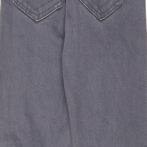 F&F Girls Grey Cotton Straight Jeans Size 9-10 Years Regular Zip - Pockets