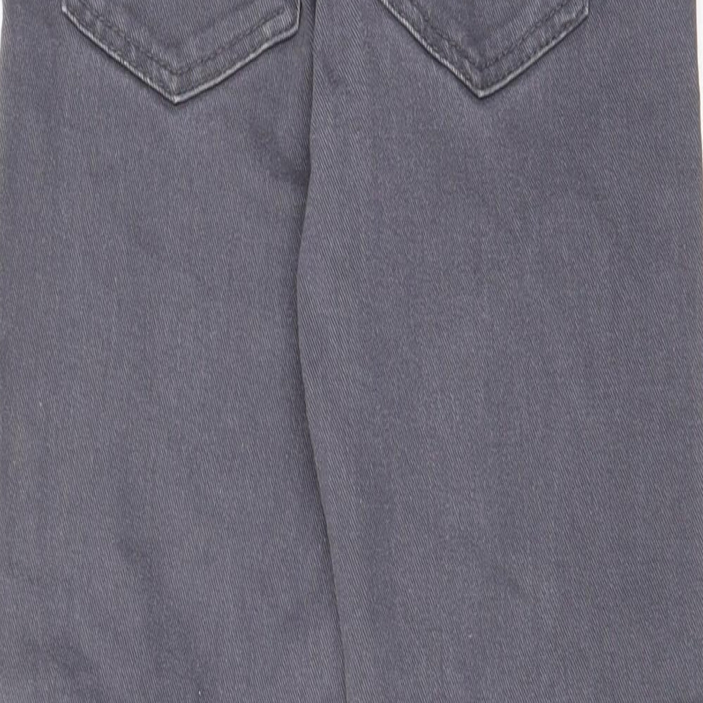 F&F Girls Grey Cotton Straight Jeans Size 9-10 Years Regular Zip - Pockets