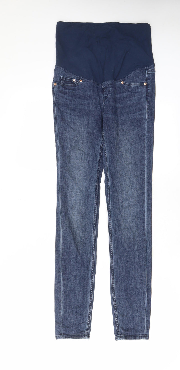 H&M Womens Blue Cotton Skinny Jeans Size 8 L29 in Regular - Pockets