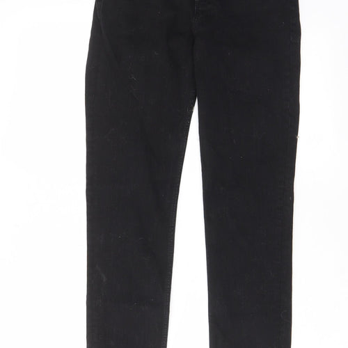 Zara Womens Black Cotton Skinny Jeans Size 8 L28 in Regular Zip - Pockets