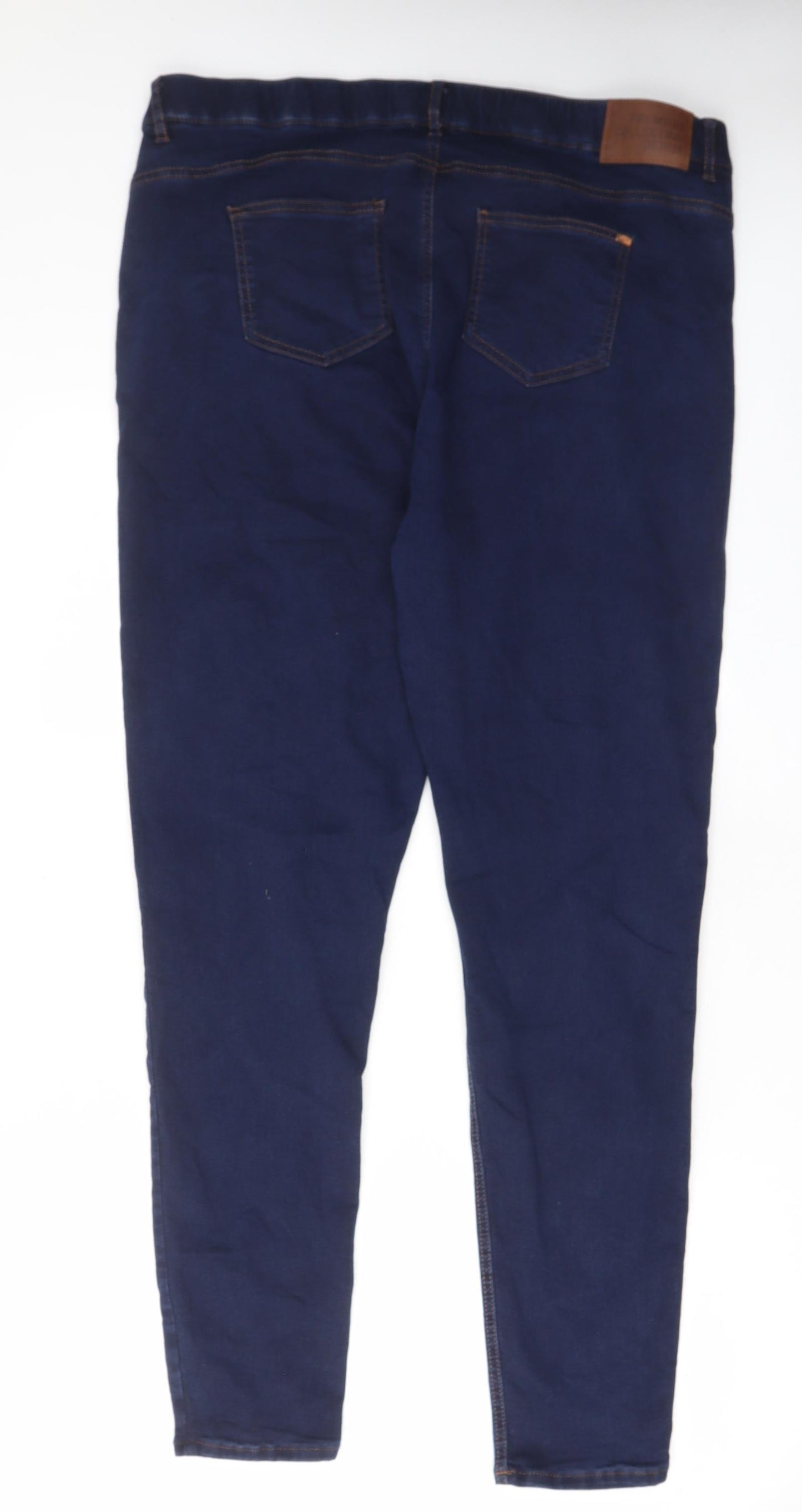 George Womens Blue Cotton Skinny Jeans Size 22 L31 in Regular Zip - Pockets