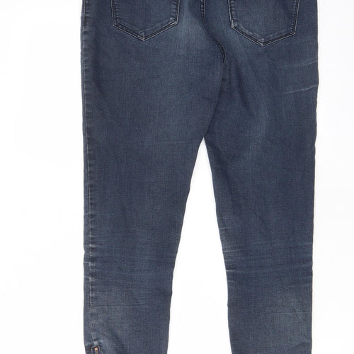 YesYes Womens Blue Cotton Cropped Jeans Size 12 L25 in Regular Zip - Pockets, Zips