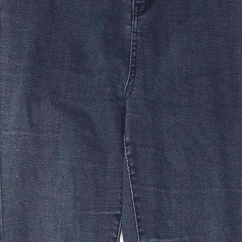 YesYes Womens Blue Cotton Cropped Jeans Size 12 L25 in Regular Zip - Pockets, Zips