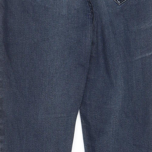 YesYes Womens Blue Cotton Cropped Jeans Size 12 L25 in Regular Zip - Pockets, Zips