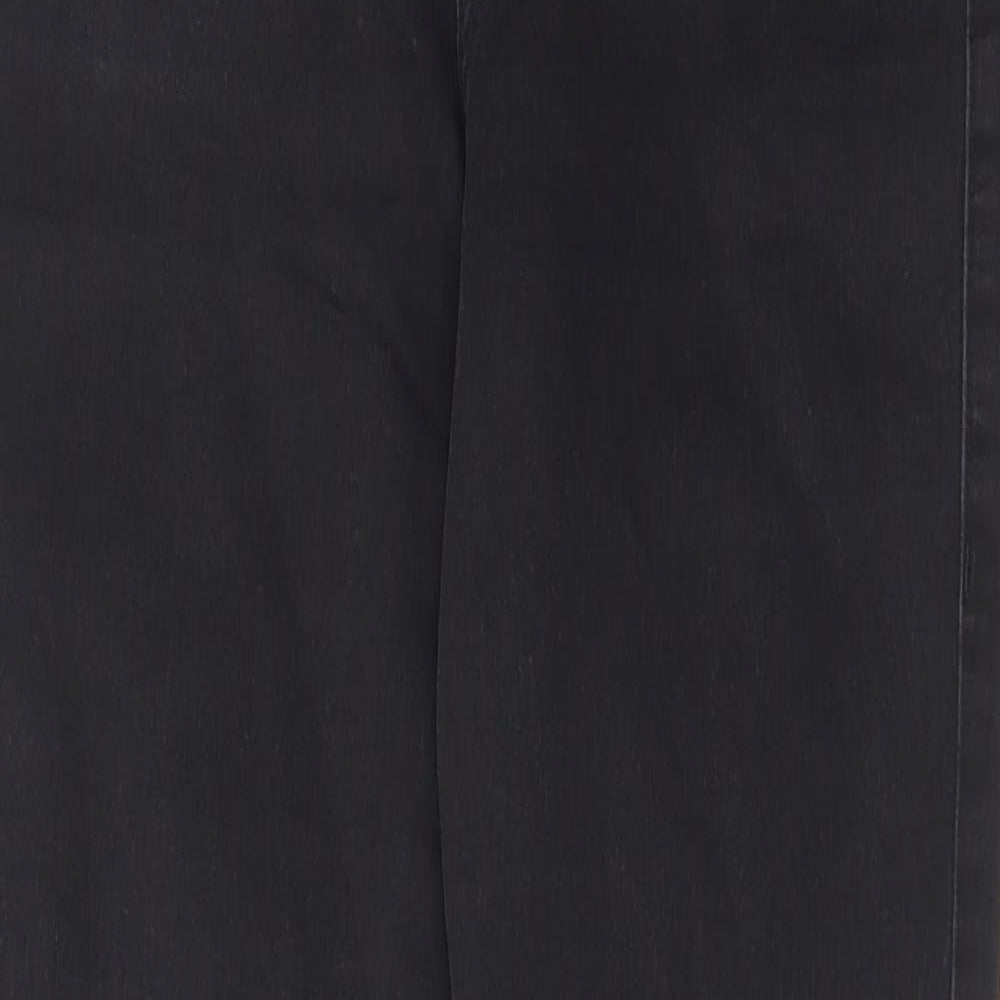 Marks and Spencer Womens Black Cotton Skinny Jeans Size 10 L28 in Regular Zip - Pockets