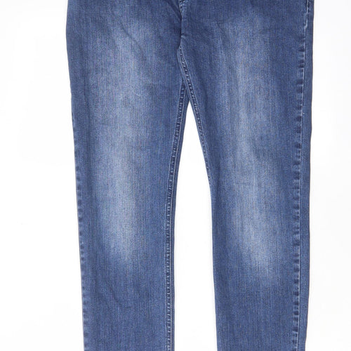 JoJo Maman Bébé Womens Blue Cotton Straight Jeans Size 10 L29 in Regular