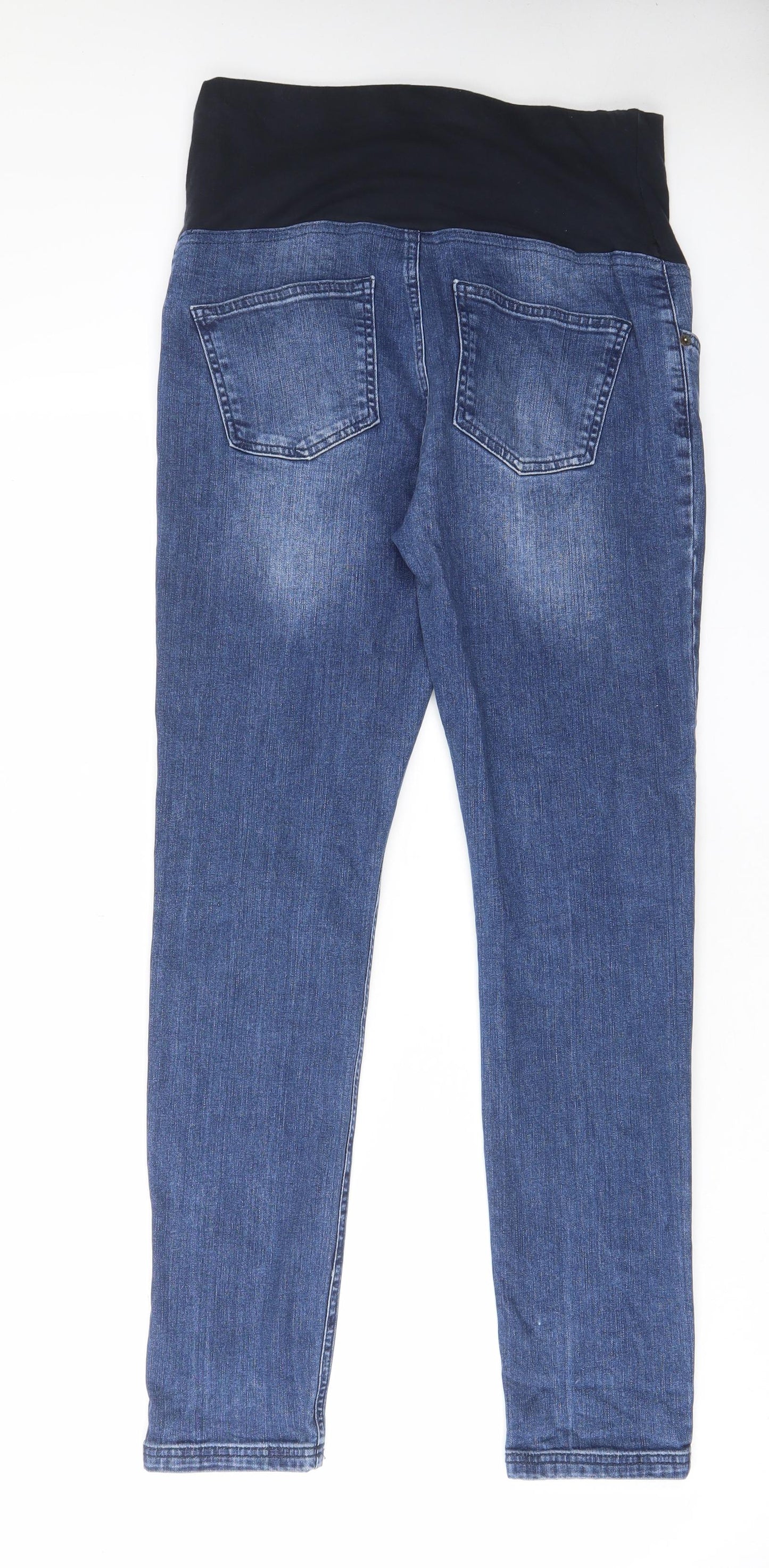 JoJo Maman Bébé Womens Blue Cotton Straight Jeans Size 10 L29 in Regular