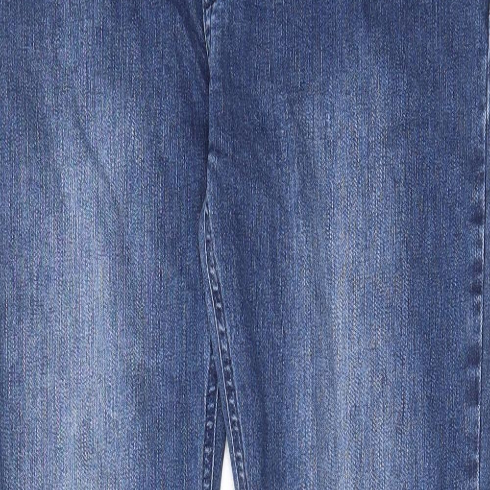JoJo Maman Bébé Womens Blue Cotton Straight Jeans Size 10 L29 in Regular