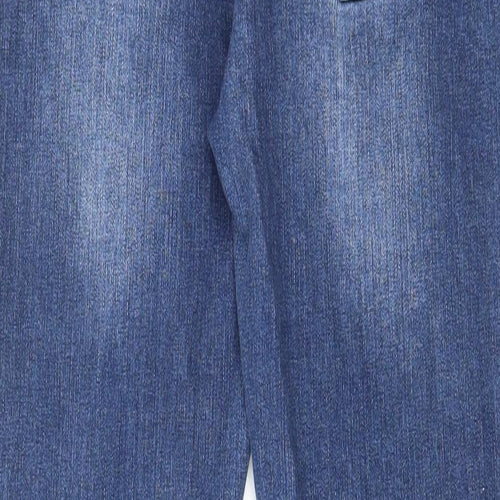 JoJo Maman Bébé Womens Blue Cotton Straight Jeans Size 10 L29 in Regular