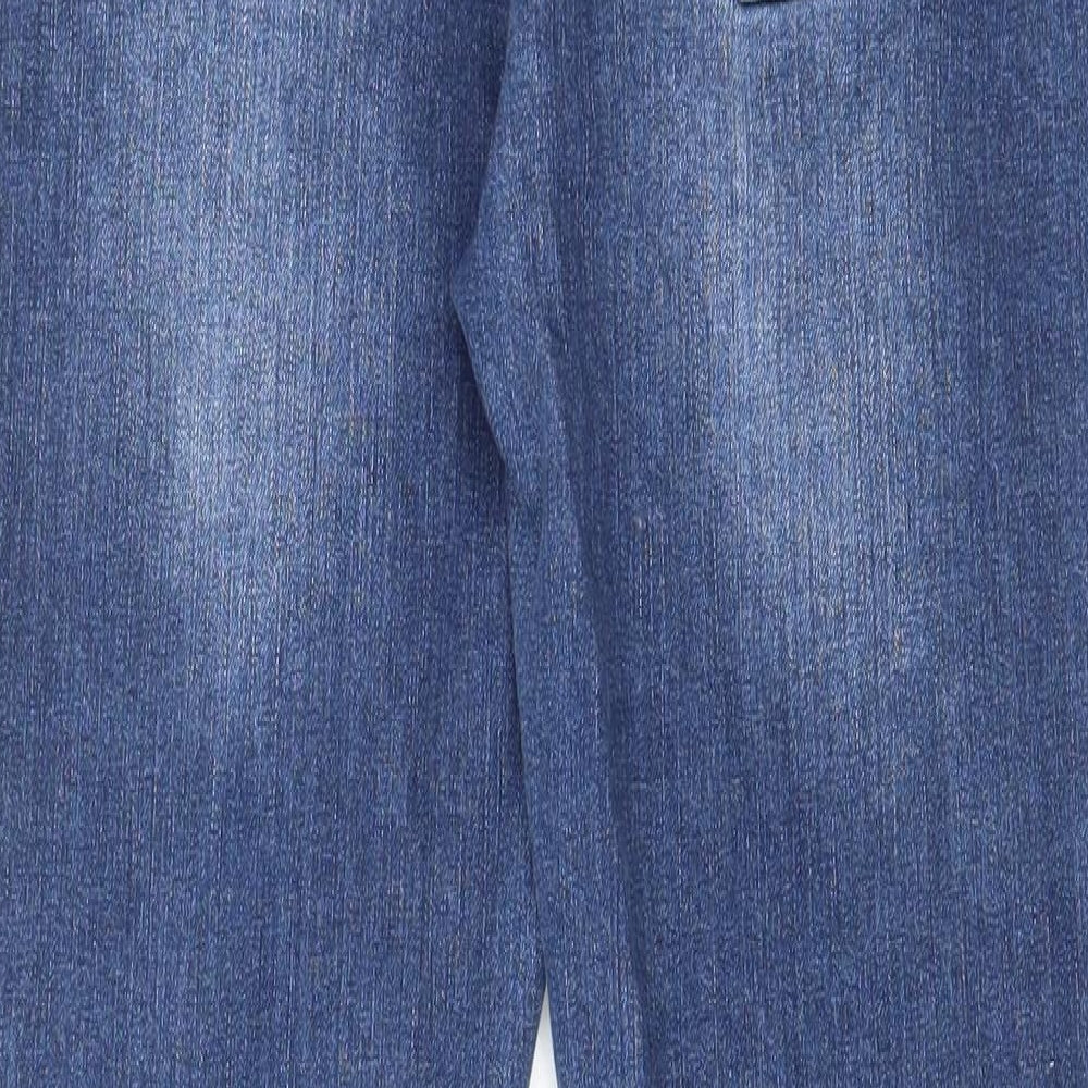 JoJo Maman Bébé Womens Blue Cotton Straight Jeans Size 10 L29 in Regular
