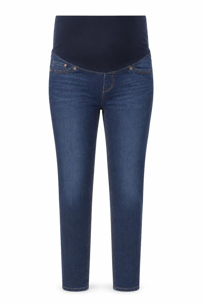 Front view of H&M women’s blue cotton jegging jeans, size UK 10, 29-inch leg regular - pockets