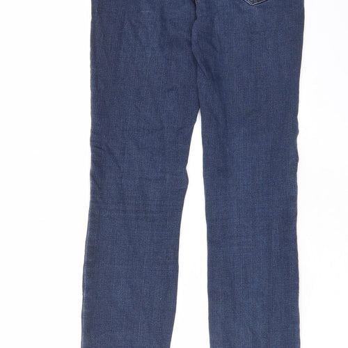 NEXT Womens Blue Cotton Skinny Jeans Size 10 L30 in Regular Zip - Pockets