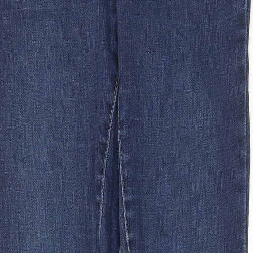 NEXT Womens Blue Cotton Skinny Jeans Size 10 L30 in Regular Zip - Pockets